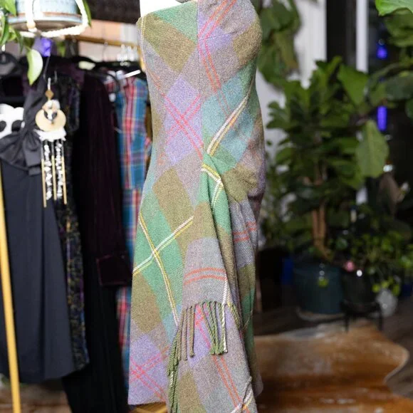 Rugby Ralph Lauren Tartan Wool Strapless Dress – Bias Cut – Size 8 - Picture 6 of 10